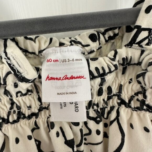 Hanna Andersson Black & White Animal Kingdom Smocked Romper - 3-6 Months NWOT - Picture 3 of 4